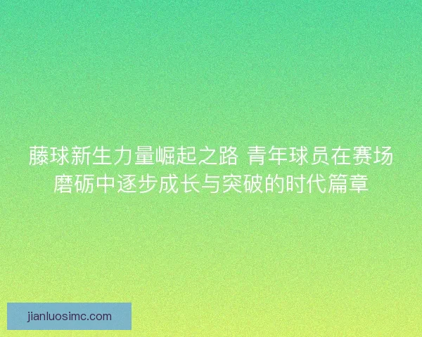 藤球新生力量崛起之路 青年球员在赛场磨砺中逐步成长与突破的时代篇章
